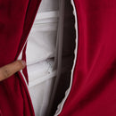 Poltrona a Dondolo con Poggiagambe in Legno Curvato   Rossa
