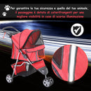 Passeggino per Cani Rosso 75x45x97 cm 