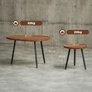 Set 2 Tavolini da Salotto Sovrapponibili in MDF e Gambe in Metallo Colore Legno Scuro    