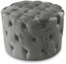 Pouf Poggiapiedi Sgabello Tondo Ø60 cm in Velluto Soriani Grigio Scuro