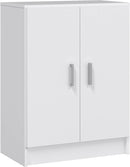 Armadio Basso Multiuso 59x37x80 cm 2 Ante in Legno Bianco 