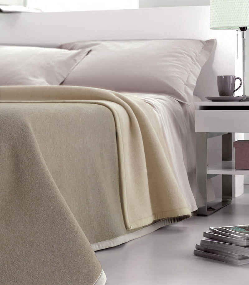 Coperta Pura Lana Dobleface 450gr Cober Double Tortora Varie Misure