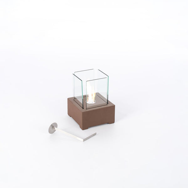 sconto Bioethanol Tischkamin 22x22 cm Steine FP/042 Braun