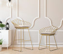 Sgabello Glam Flower Grigio 57x52x94-56x48x72,50 cm in Ferro e Spugna e Tessuto Oro e Grigio