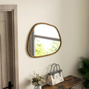 Specchio da Parete Moderno con Bordi Irregolari per Camera e Ingresso 80x60 cm Cornice in Legno 