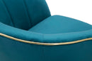 Poltrona Paris Oro 62x58x78 cm in Legno e Poliestere Ottanio