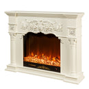 Camino Elettrico da Pavimento 116x150x33 cm Effetto Fiamma 1500W Savage Marrone