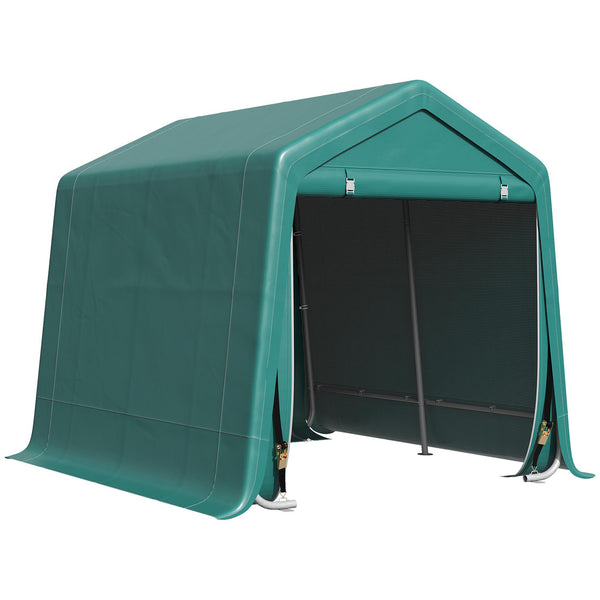 Garagenzelt für Autowerkzeuge 240 x 200 x 202 cm aus Metall und grünem Polyethylengewebe prezzo