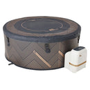 Vasca Idromassaggio Piscina Spa Diva Maxi Mono 8 Adulti 1120 L Ø192x65 cm in PVC Marrone e Nero 