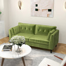 Divano 2 Posti Stile Classico Trapuntato a Bottoni 172x75x82 cm in Velluto Verde 