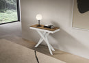 Consolle Allungabile 90-196x40x77 cm Saki Small Evolution Noce Gambe Bianche 