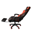 Sedia da Gaming Ergonomica 64x53x122-133 cm con Poggiapiedi in Similpelle Rossa