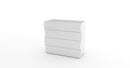 Comò 4 Cassetti 100x40x81,5 cm Onda 4C Bianco Lucido  