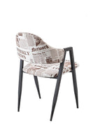 Set di 2 Sedie in Tessuto 79x59x51cm TFT Chair Giornale Nero e Bianco