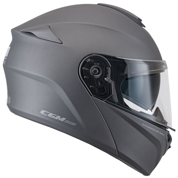 sconto Integralhelm Scooter CGM Berlin Long Visor 508A Titanium Matt Verschiedene Größen
