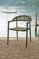 Sedia  da Giardino 56x78x59 cm Milano con Corda Sintetica e Allumino Antracite e Verde