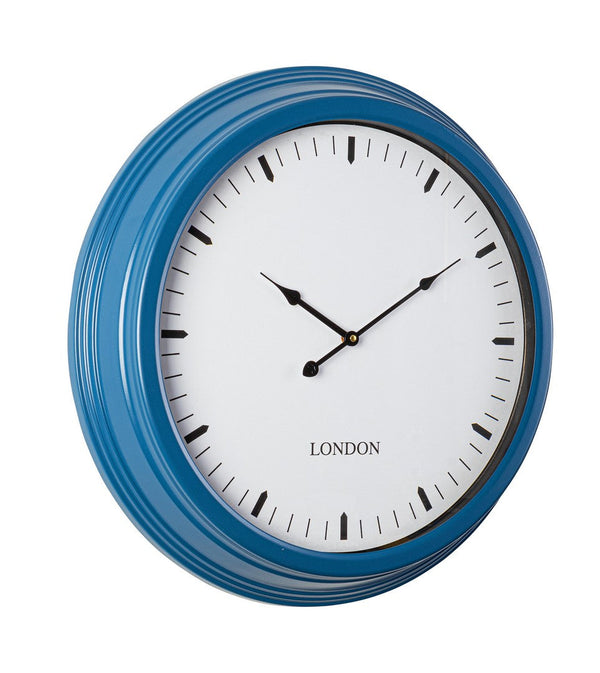 Orologio da Parete  Ø58,5x8,7 cm in Metallo Mathias Blu sconto