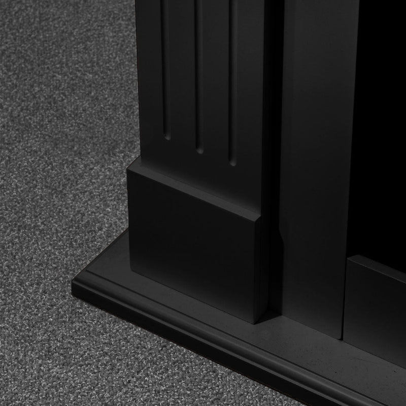 Camino Elettrico da Terra 110x36x100 cm Cambridge In Legno Nero      