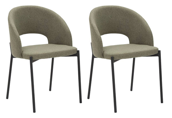 Set 2 Sedie Helsinki 51x80x53 cm in Tessuto Verde/Nero online