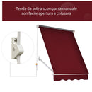 Tenda da Sole a Caduta 180×70 cm in Alluminio e Poliestere Rosso