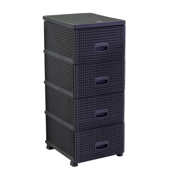Cassettiera 4 Cassetti 43x36,8xh89,4 cm in Plastica Antracite online