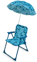 Sedia Mare Spiaggina Pieghevole per Bambini con Ombrello Soriani Squaletto Blu