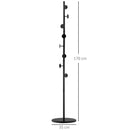 Appendiabiti da Terra 35x35x170 cm in Acciaio Base in Marmo Nero