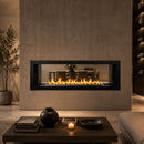 Camino a Bioetanolo Bifacciale Montefalco 120x15x40 cm Potenza 3 kW Struttura in Acciaio Nero