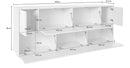 Credenza 7 Ante 200x41,4x86 cm Bloom Grigio Antracite Laccato Lucido