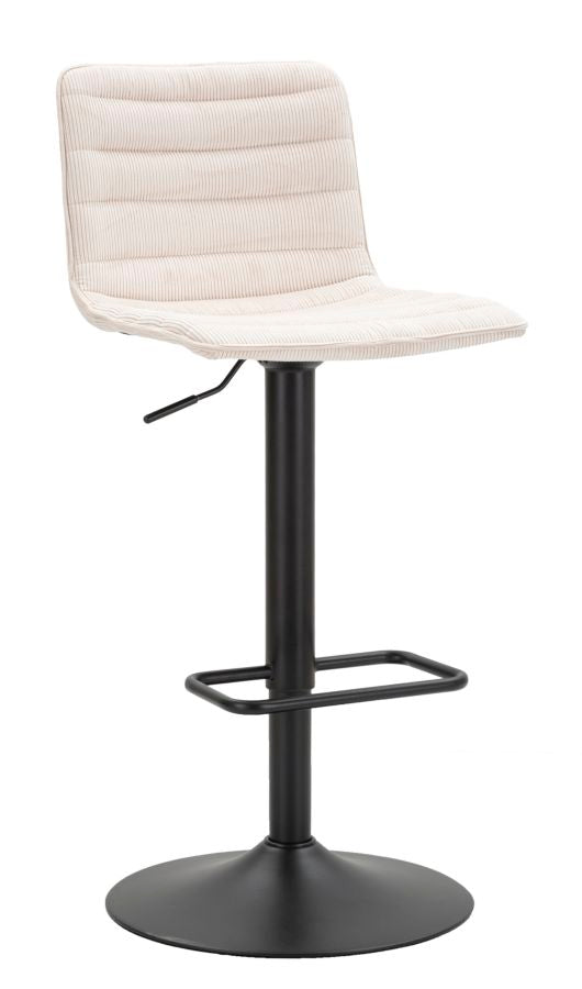 Sgabello Bar High Bianco 43x49,5x85,5 cm in Ferro e Compensato e Spugna e Poliestere Nero e Bianco online
