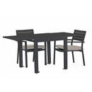 Tavolo da Giardino Allungabile 82/163x82xH75 cm in alluminio Lipari grigio