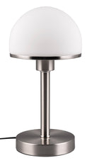 Lampada da Tavolo da Interno Attacco E27 in Metallo Nichel Satinato 