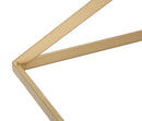 Comodino Piramid 50x50x45 cm in Ferro e Vetro Nero e Oro