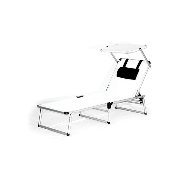 Faltbares Strandbett aus Textilene mit Kissen Taddei Amalfi T Weiß sconto