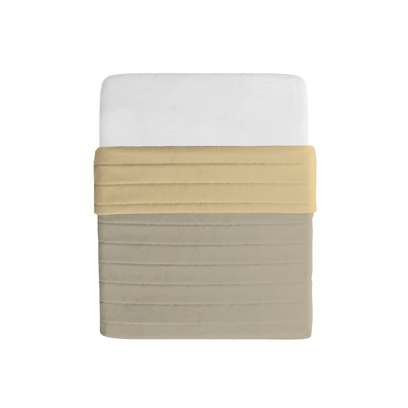 Trapuntino Double Face Estivo 100gr Tinta Unita in Microfibra Tortora/Panna Varie Misure