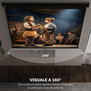 Telo Proiettore 100"" Regolabile con Montaggio a Soffitto e Parete Formato 4:3 203x7,5x152 cm Bianco e Nero