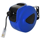 Avvolgicavo Elettrico Automatico da Parete 10m 3 Attacchi  Blu