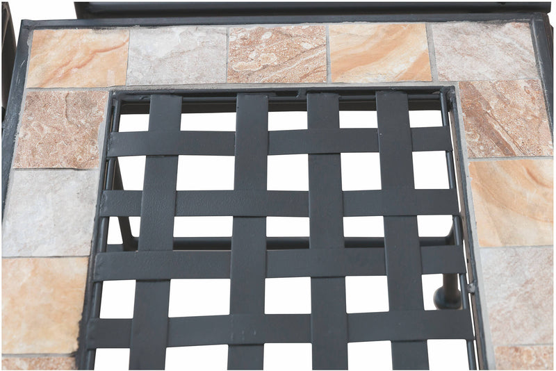 Panca da Giardino 123x53x91 cm in Ferro Battuto con Mosaico Soriani Cipro