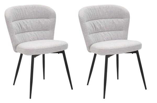 sconto Set 2 Sedie Losanna 58x85x60,5 cm in Tessuto Grigio/Nero