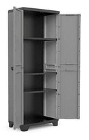Armadio da Esterno 3 Ripiani 68x39x173H cm in Plastica Keter Stilo Alto Grigio