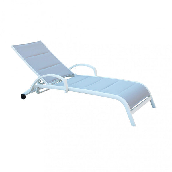 Malaga stapelbare Garten-Sonnenliege 196,5 x 71 x 92,5 h cm in Weißaluminium online