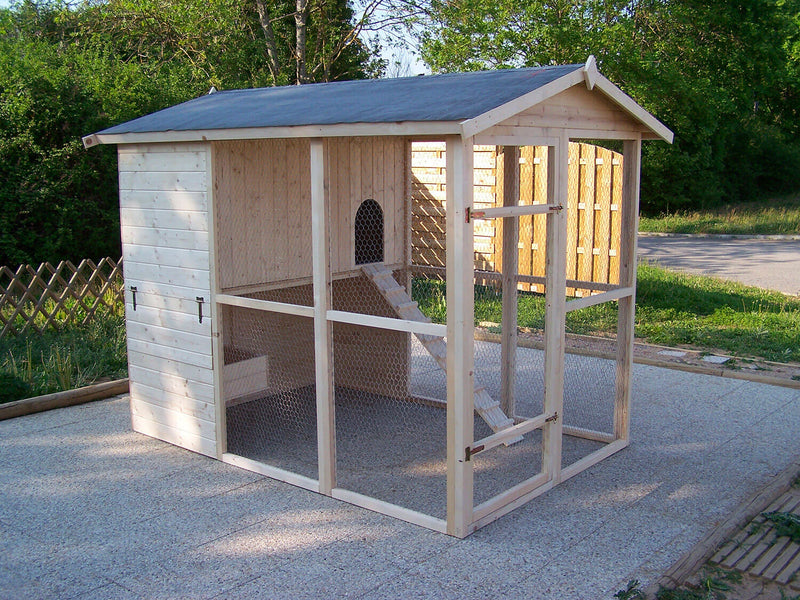 Pollaio da Giardino 175x268x204 cm Per 6-10 Galline in Legno Naturale 