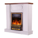 Camino Elettrico da Pavimento 101x100x30 cm Effetto Fiamma 2000W Asoli & Meridian Bianco/noce