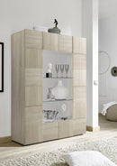 Mobile Vetrina 2 Ante 120x42x166 cm in Legno TFT Chequers Rovere Samoa