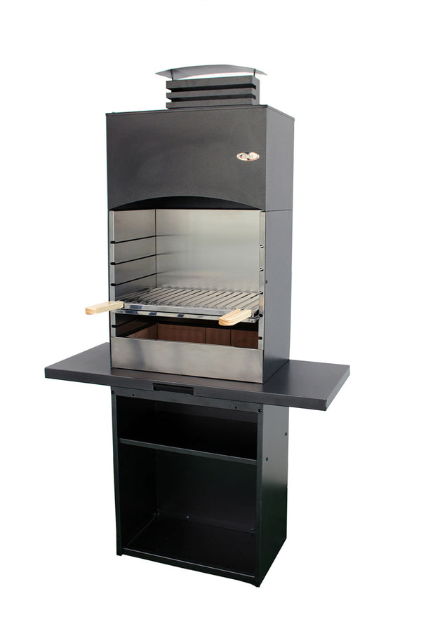 Barbecue a Legna e Carbone 110x47,5x190,1 cm Design a Colonna in Acciaio Tolosa Nero sconto