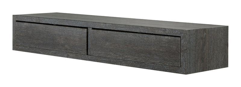 Mensola da Parete con 2 Cassetti 88,2x13,4x23,7 cm in Fibra di Legno Domino Maxi Rovere Scuro