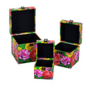 Set 3 Scatole in Similpelle multicolor quadro 