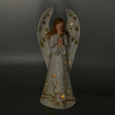 Angelo resina oro con led cm 14,5x14,5xh31