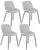 Set 4 Sedie 57x46xH80 cm in Tessuto Eva Grigio Chiaro