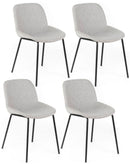 Set 4 Sedie 57x46xH80 cm in Tessuto Eva Grigio Chiaro